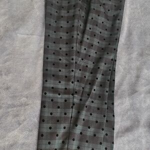 Talbots Black and Dark Green Plaid Straight Leg Pants